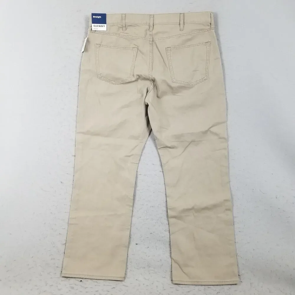 Old Navy Jeans Mens 38x30 Beige Straight Leg 100% Cotton Denim Casual Pants‎